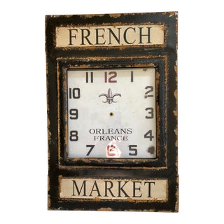 French Market Clock Sign For Sale