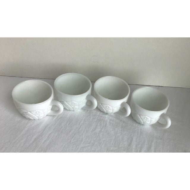 Vintage Thatcher Glass McKee Division Concord Pattern White Milk Glass Pressed Glass Punch Cups. 6oz.