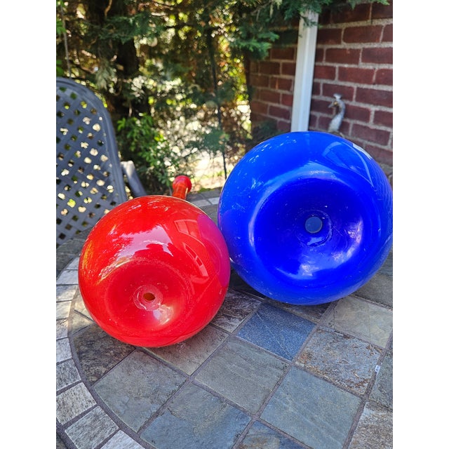 Orange Set of Two 1960s Empoli Encased Genie Bottles For Sale - Image 8 of 9