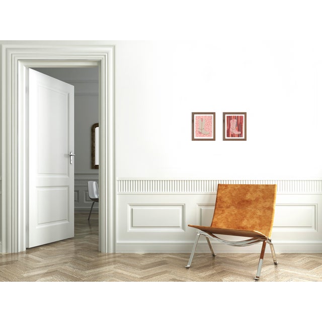 Contemporary Lula and Ole Girl Pearl by Willa Heart in Walnut Frame, Set of 2 Mini Art Prints For Sale - Image 3 of 4