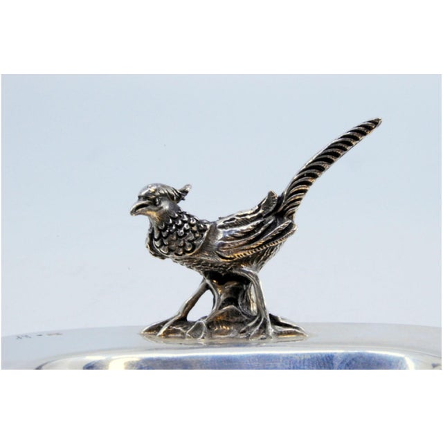 Plain Silver Catchall with Bird Appliqué Handle For Sale - Image 4 of 8