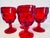 Red Vintage 1960s Red Cubist Glass Water Stems, Set of 4 For Sale - Image 8 of 9