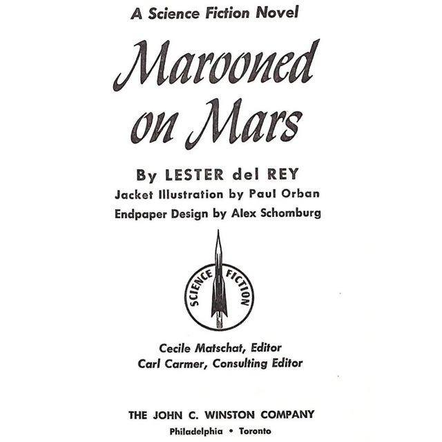 Traditional "Marooned on Mars" 1956 Del Rey, Lester For Sale - Image 3 of 5
