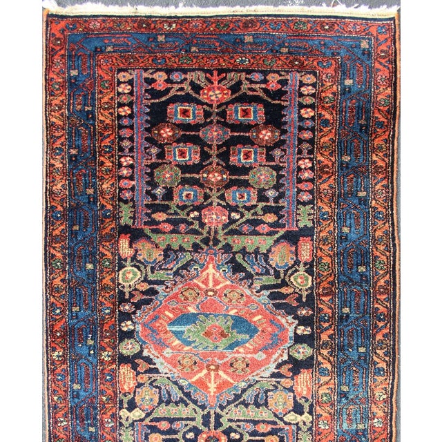 Antique Persian Hamadan Rug With Vibrant Geometric Floral Motifs 3'4 X 6'4 For Sale - Image 4 of 10