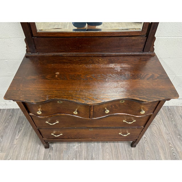 Antique 19th Century Victorian Eastlake Marble Top Dresser With Swivel Mirror For Sale - Image 12 of 14