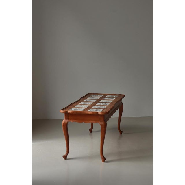 Wood Vintage Danish Oak Coffee Table with Ceramic Tiles by Frits Henningsen, 1940s For Sale - Image 7 of 16