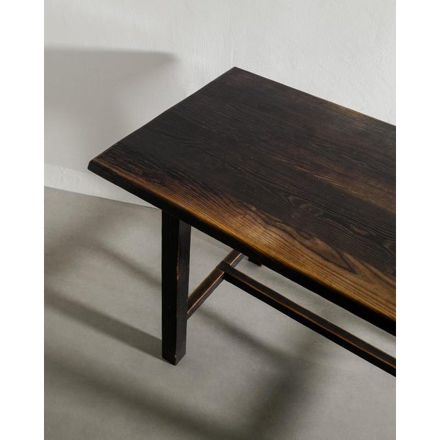 Mid-Century Modern French Wooden Cabin Dining Set in Dark Stained Oak, 1950s, Set of 4 For Sale - Image 6 of 13