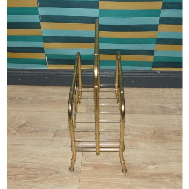 Hollywood Regency Metal Newspaper Rack, 1970s For Sale - Image 4 of 5