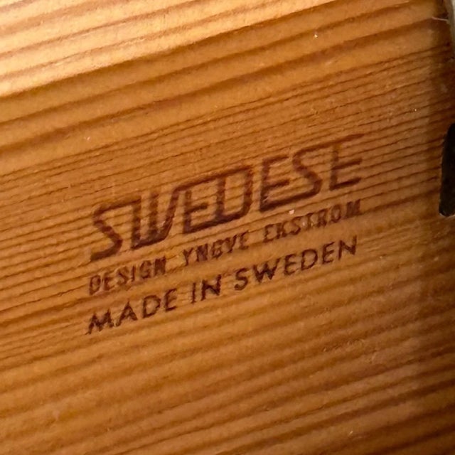 1970s Yngve Ekström, Swedese, Dymling Lounge Chair, Pine, Fabric, Sweden, 1970s For Sale - Image 5 of 5