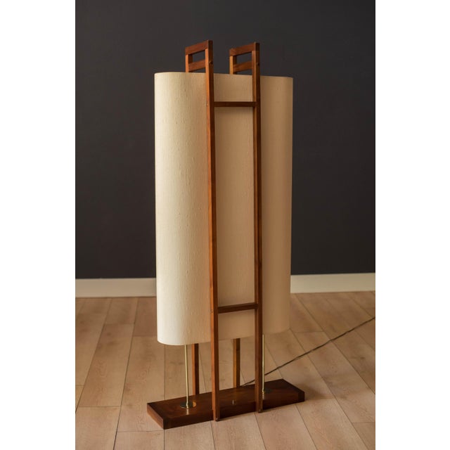 Mid-Century Modern Mid Century Modern Sculptural Walnut and Brass Standing Floor Lamp For Sale - Image 3 of 18