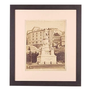 Albumen Photograph of Christopher Columbus Statue, Italy, 19th Century For Sale