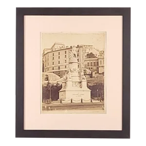Albumen Photograph of Christopher Columbus Statue, Italy, 19th Century
