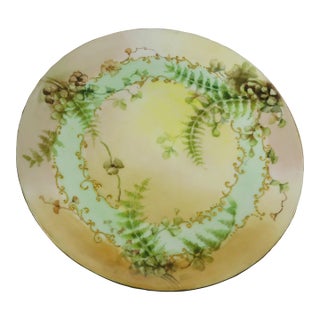 1940s Haviland Tan and Green Plate For Sale