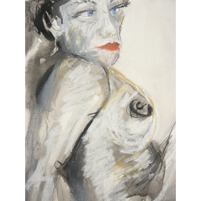 Unique and contemporary ink drawing of a beautiful and sensuous model in an atelier in Paris, France. This drawing will be...