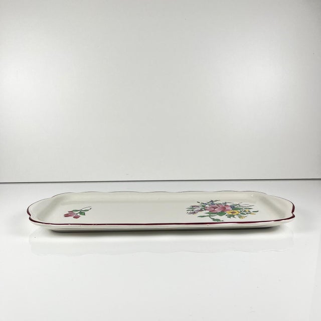Réverbère Cake Plate with Pink Pattern from KG Lunéville, 1980s For Sale - Image 3 of 7