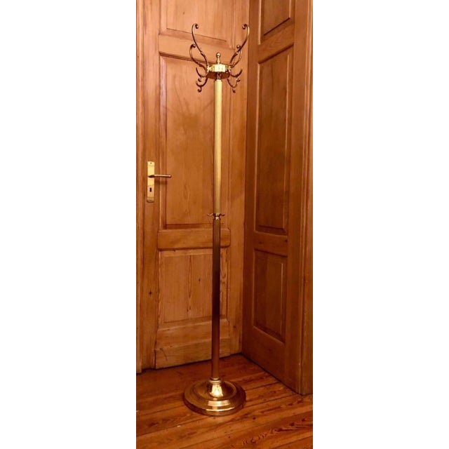 Hollywood Regency Brass Coat and Hat Rack, 1950s For Sale - Image 3 of 15