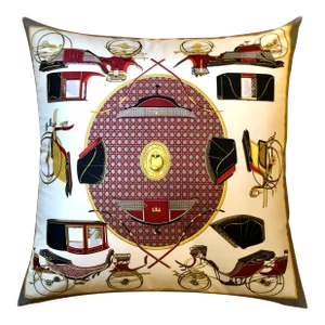 Hermès Scarf "Les Voitures a Transformation" Custom Floor Pillow