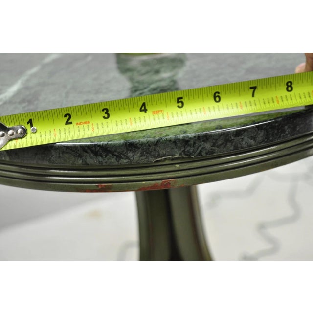 Mid 20th Century Hollywood Regency Tommi Parzinger Style Green Marble End Table Floor Lamp - Pair For Sale - Image 13 of 18