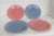 Fiesta Usa Homer Laughlin Set of 4 Dinner Plates 2 Pink 2 Blue Lead Free 4850b For Sale - Image 11 of 12