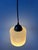 Mid-Century Round Striped Glass Pendant Lamp For Sale - Image 4 of 11