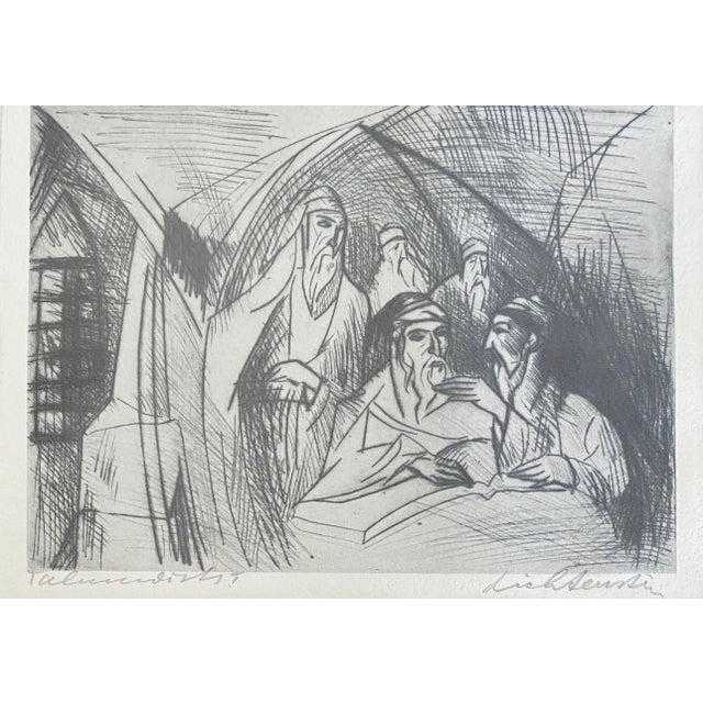 Isaac Lichtenstein 1, Bezalel School Jerusalem Israeli Judaica Etching For Sale