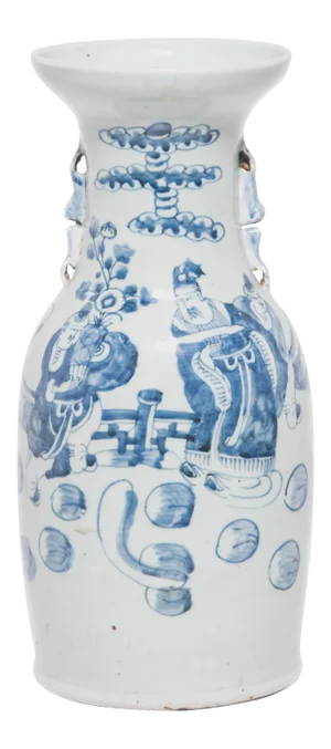 "Poets in the Garden" Chinese Blue & White Vase