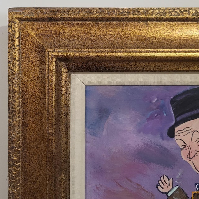 Vintage Mid-Century Modern Hollywood Comedian Legends Oil Painting on Canvas Comedians For Sale In New York - Image 6 of 9