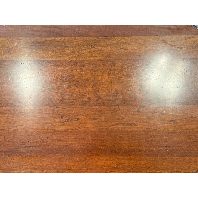 1990s Vintage Lexington Bob Timberlake Solid Cherry Coffee Table With Cabriole Legs - Traditional Scalloped Top For Sale - Image 5 of 6