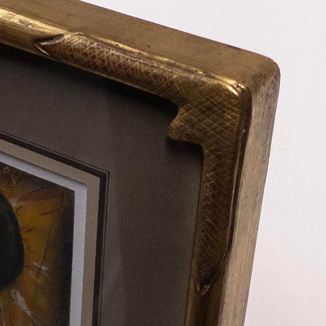1970s Set of 3 Modernist Botanical Oils in Hand-Carved House of Heydenryk Frames For Sale - Image 9 of 12