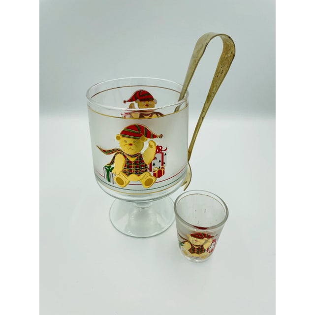 Culver Ltd. Vintage Culver Glass Company Holiday Bear Cocktail Set- 11 Pieces For Sale - Image 4 of 13