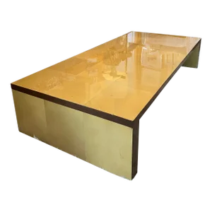 Vintage Yellow Parchment Coffee Table