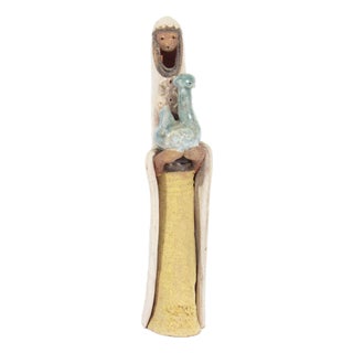 Israeli Studio Pottery Sculpture of Woman by David Kalderon For Sale