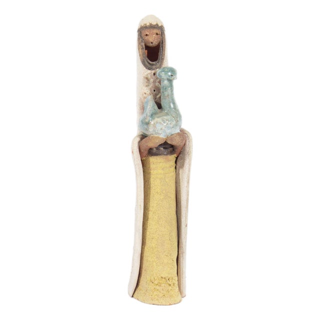 Israeli Studio Pottery Sculpture of Woman by David Kalderon For Sale