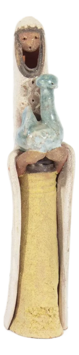 Israeli Studio Pottery Sculpture of Woman by David Kalderon