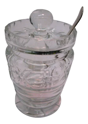 Antique Cut Glass Jam Jar - Made in England