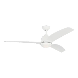 Visual Comfort Fan Avila Coastal 60" LED Ceiling Fan in Matte White and Matte White ABS