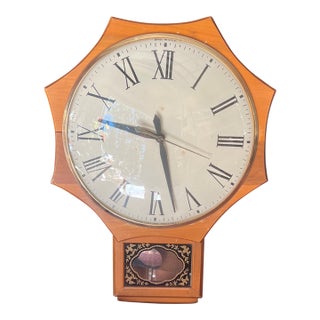 Vintage United Clock Corp Octagon Electric Wall Clock For Sale