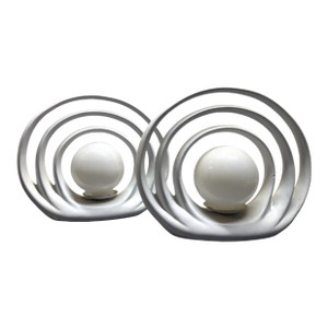A Pair of 1970s Italian Ceramic Halo Table Lamps.