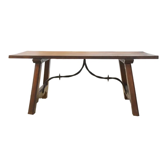 1930s Spanish Walnut Coffee Table For Sale