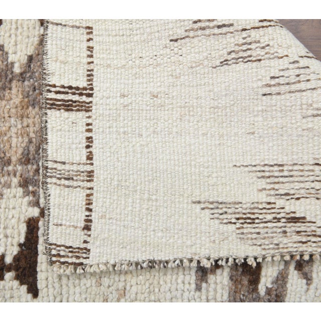 1970s Vintage Turkish Hand-Knotted Wool Cotton Beige Runner Rug For Sale - Image 4 of 10