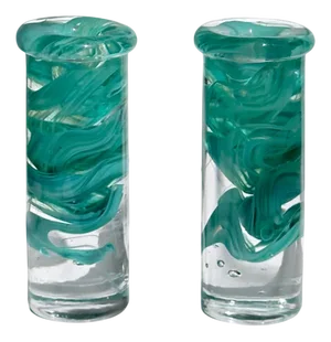 Turquoise Atoll Candleholders by Anna Ehrner for Kosta Boda, 1990s, Set of 2