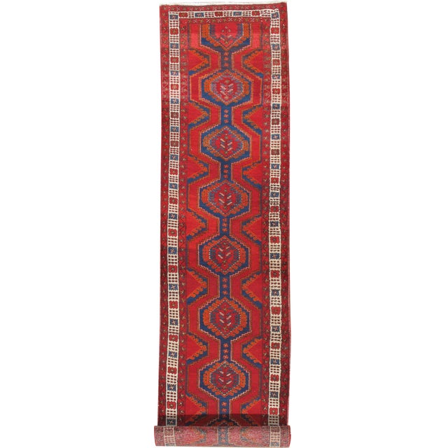 Traditional Vintage Red Runner 3'2 X 13'2 For Sale - Image 3 of 8
