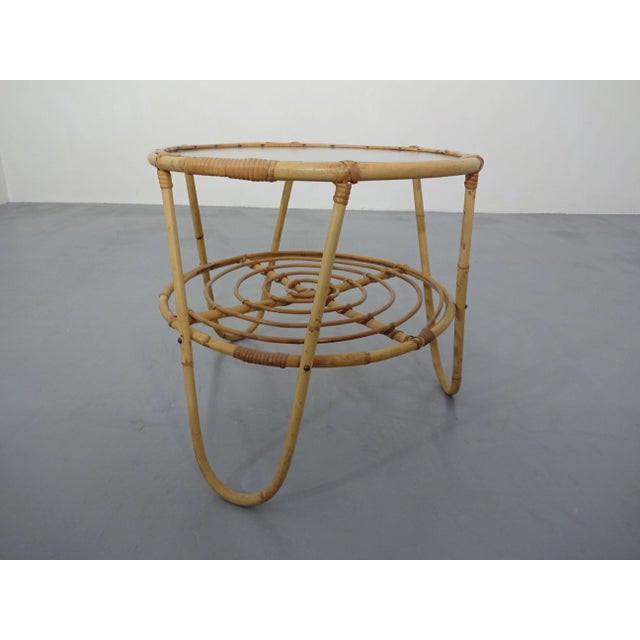 Mid-Century Modern Italian Bamboo and Glass Coffee Table, 1950s For Sale - Image 3 of 16