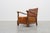 Art Deco Oak Lounge Chair with Woven Leather Back and Ochre Velvet, Belgium, 1920s For Sale - Image 6 of 15