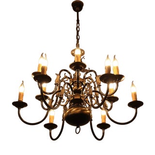 Flemish 2-Tier Chandelier with Fish For Sale
