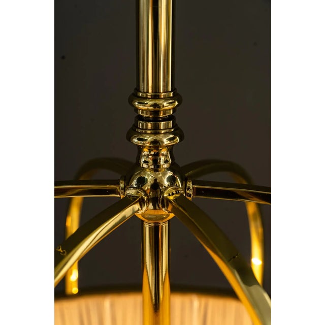 Art Deco Adjustable Pendant Lamp with Fabric Shade, 1920s For Sale - Image 11 of 15