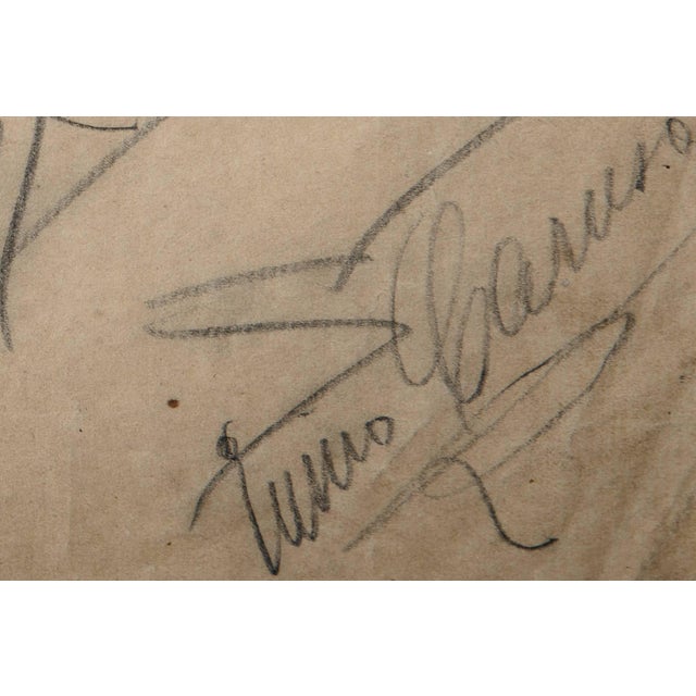 Signed Pencil Sketches by Enrico Caruso For Sale - Image 4 of 10
