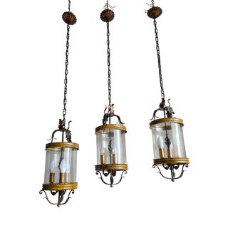 Lacquered Metal Lantern, 1980s For Sale