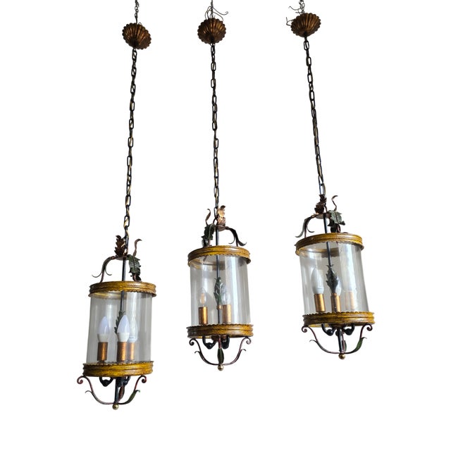 Lacquered Metal Lantern, 1980s For Sale