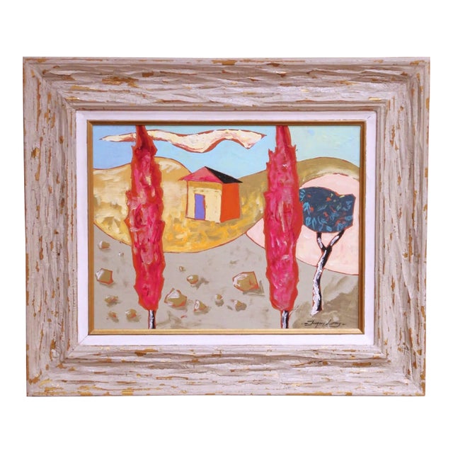 Late 20th Century French Landscape Painting by Jacques Lamy in Frame For Sale